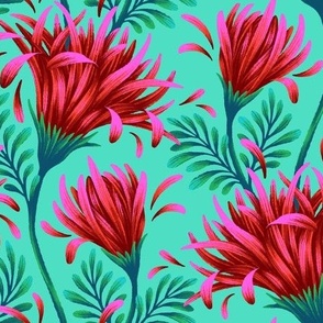 Daisies - Red / Green / Mint