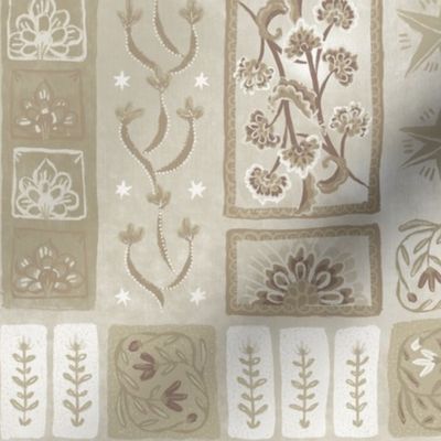 Garden tapestry - neutral taupe