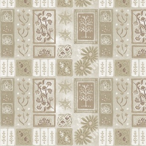Garden tapestry - neutral taupe