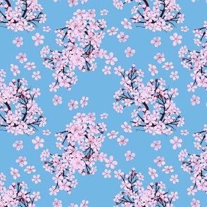 Plum Blossom Time - SMALL- sky blue