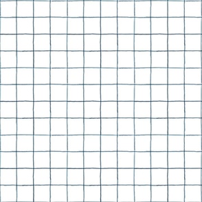 6" Blue gray watercolor windowpane grid