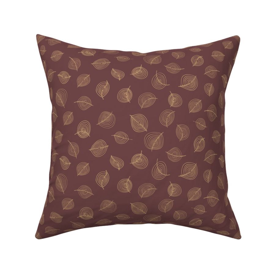 Cathay Spice Tree Ring Circles - Woodland Forest Tree Knots on Madder Brown