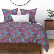 Purple Flower Garden Bedspread