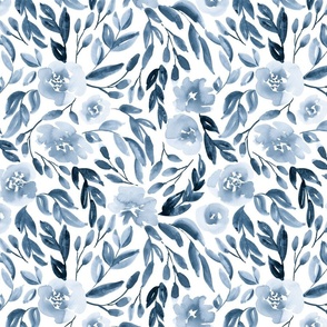 12" Blue gray florals