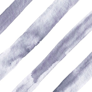 42" Watercolor stripes in lavender - diagonal