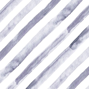 21" Watercolor stripes in lavender - diagonal