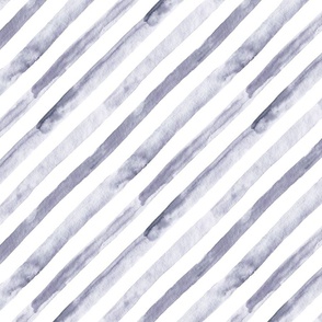 12" Watercolor stripes in lavender - diagonal