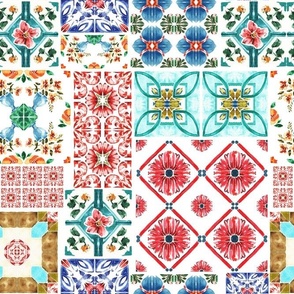 Taiwanese Floral Tiles Pattern 2000pxl