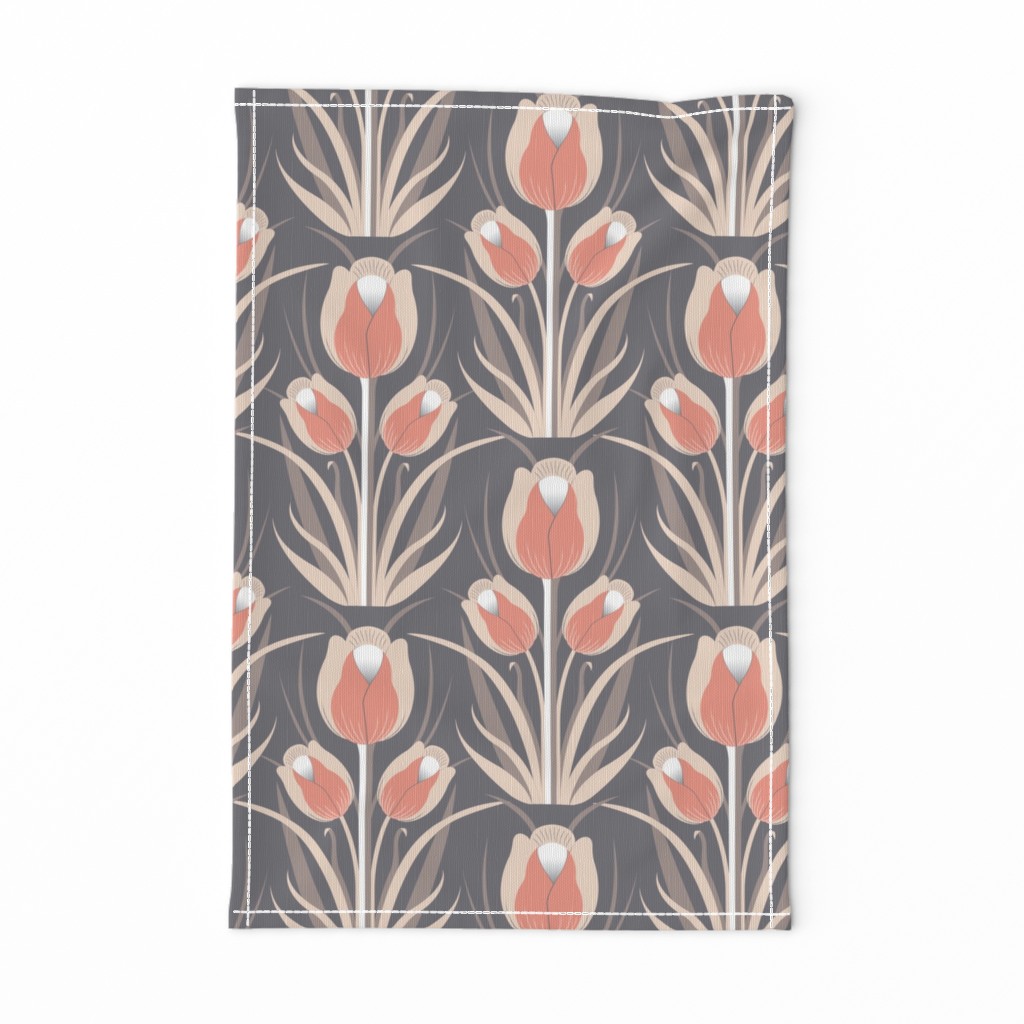 TULIP LOVE -Smokey Grey & Dark Salmon