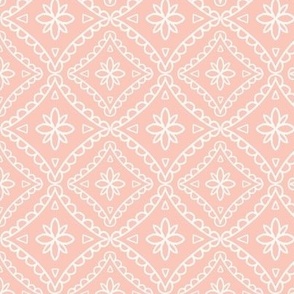 Blush Pink Floral Simple Damask