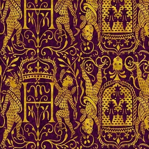 Burgundy Gold Medieval Heraldry