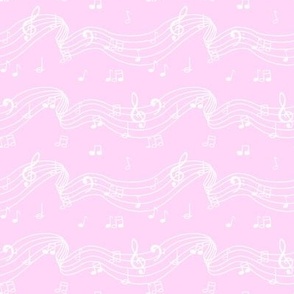 Musical notes on pink 