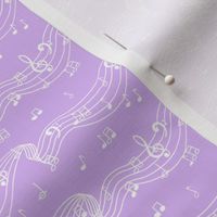 Musical notes on pale purple