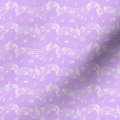 Musical notes on pale purple