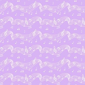 Musical notes on pale purple