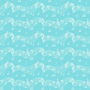 Musical notes on turquoise 