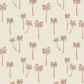 tropical palm trees - small, terracotta and beige 