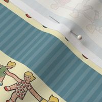 BORDER PRINT - PAPER DOLL COLLECTION (BLUE)