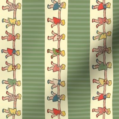 BORDER PRINT - PAPER DOLL COLLECTION (GREEN)