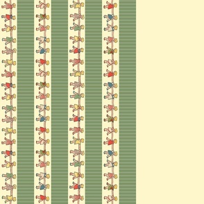 BORDER PRINT - PAPER DOLL COLLECTION (GREEN)