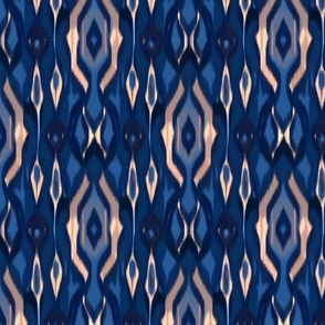 Ikat blue ethnic geometric. Aztec boho abstract home decor.