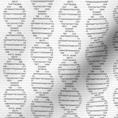 DNA double helix in letters ACTG (black and white)