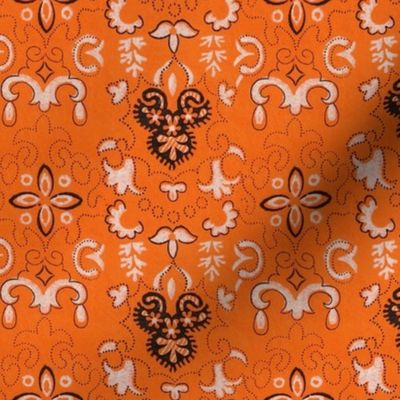 Abstract ornate orange and black