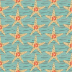 Riptide Starfish-Cruising Blue-Bright Happy 50’s Palette