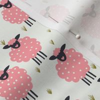 Free Range Pink Sheep on a Light Background - Medium