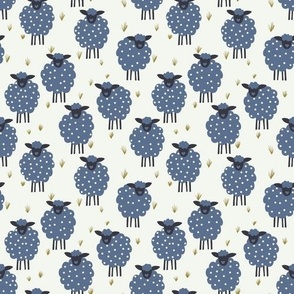 Free Range Blue Sheep on a Light Background - Medium