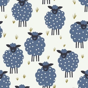 Free Range Blue Sheep on a Light Background - Large