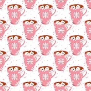 mini scale pink hot chocolate mugs - pink confetti