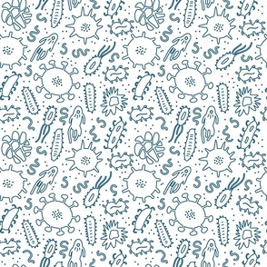 Bacteria and germs outline pattern