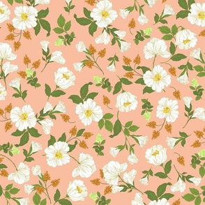 Spring Dreaming_Floral_Dusty Coral and lime pop