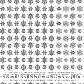 Vintage Typography Glad Tidings of Skate Joy - Snowflakes 1