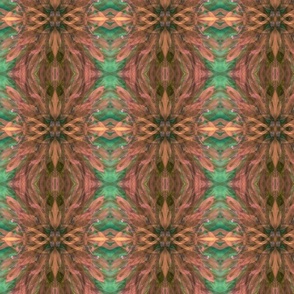 Green and Coral Kaleidoscope Stripes