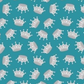 (small scale) Crowns - Queen Crown - silver/teal - LAD22