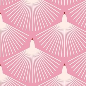 Bird / medium scale / pink abstract graphic geo art deco scallop bird shape