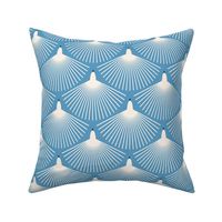 Bird / medium scale / blue abstract graphic geo art deco scallop bird shape