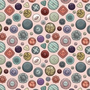 Colorful Vintage Assorted Buttons Tossed Small