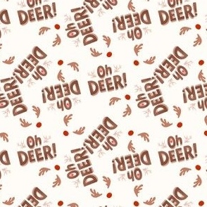 SMALL oh deer christmas fabric - reindeer fabric