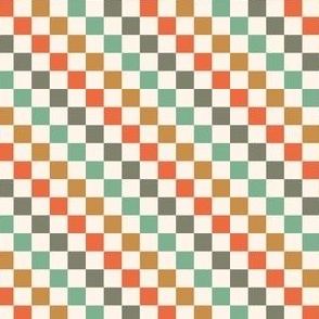 1/3" muted christmas checkerboard fabric - checker design