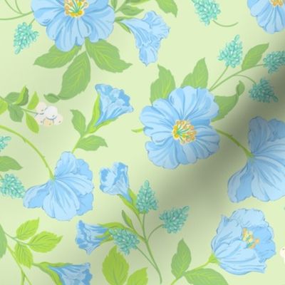 Spring Dreaming_Floral_Blue and lime
