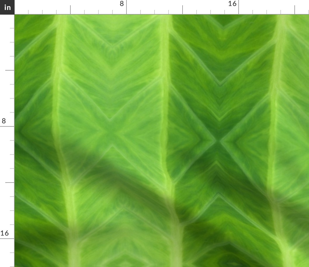 Botanical abstract stripe - Green Taro Leaf 