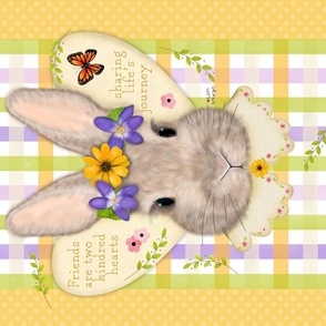 Bunny, Spring, Floral Tea Towel