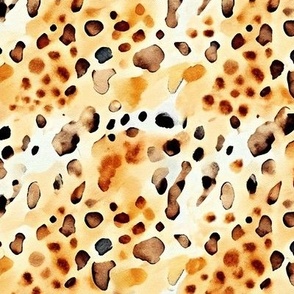 Leopard print. Animal watercolour skin. Exotic African spots.