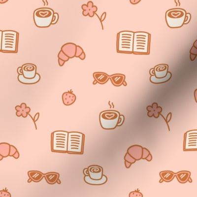French cafe - pink & brown