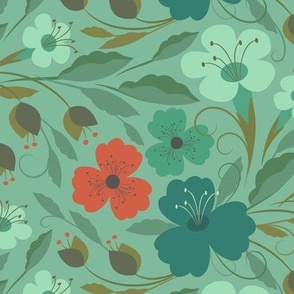 Flower bed earthtone, mint