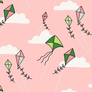 kites & clouds - pink