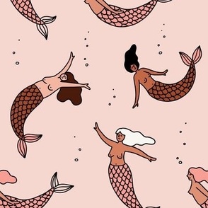 topless mermaids - pink